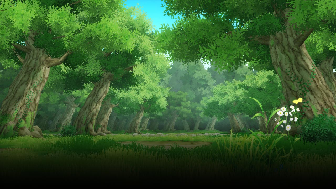 A sunlit forest clearing from the Arashi artwork collection